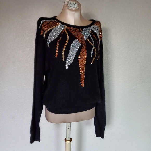 Sequin Vintage Sweater 65%Silk, Angora rabbit - Picture 1 of 13